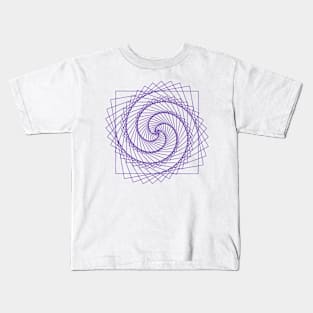 Geometric purple square spiral - relaxing pattern Kids T-Shirt